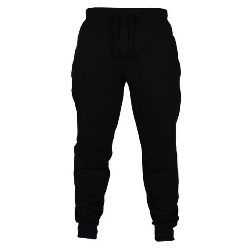 Black Elastic Waist Jogger Pants for Men - Image 3