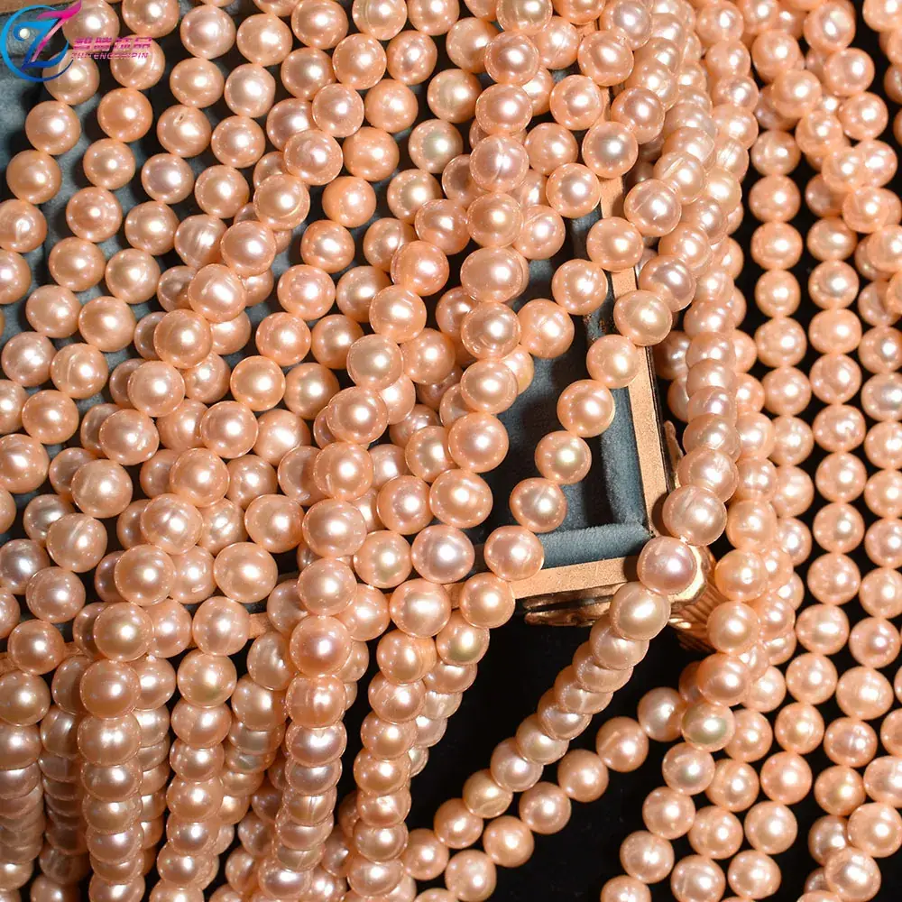 Natural Freshwater Pearl Necklace Beads 3-10m Round Thread Baroque - Image 6