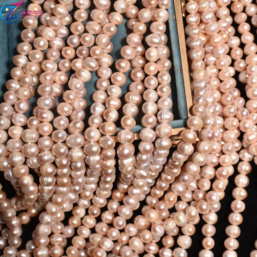 Natural Freshwater Pearl Necklace Beads 3-10m Round Thread Baroque - Image 7