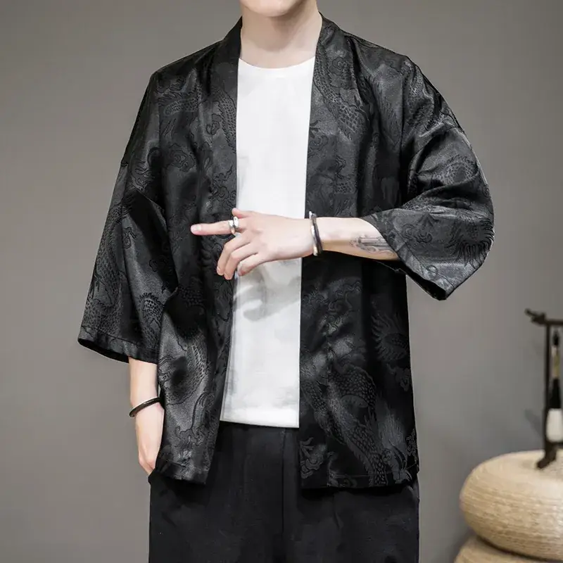 White Dragon Jacquard Cardigan 880