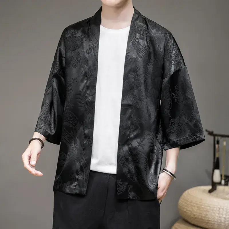 White Dragon Jacquard Cardigan 880
