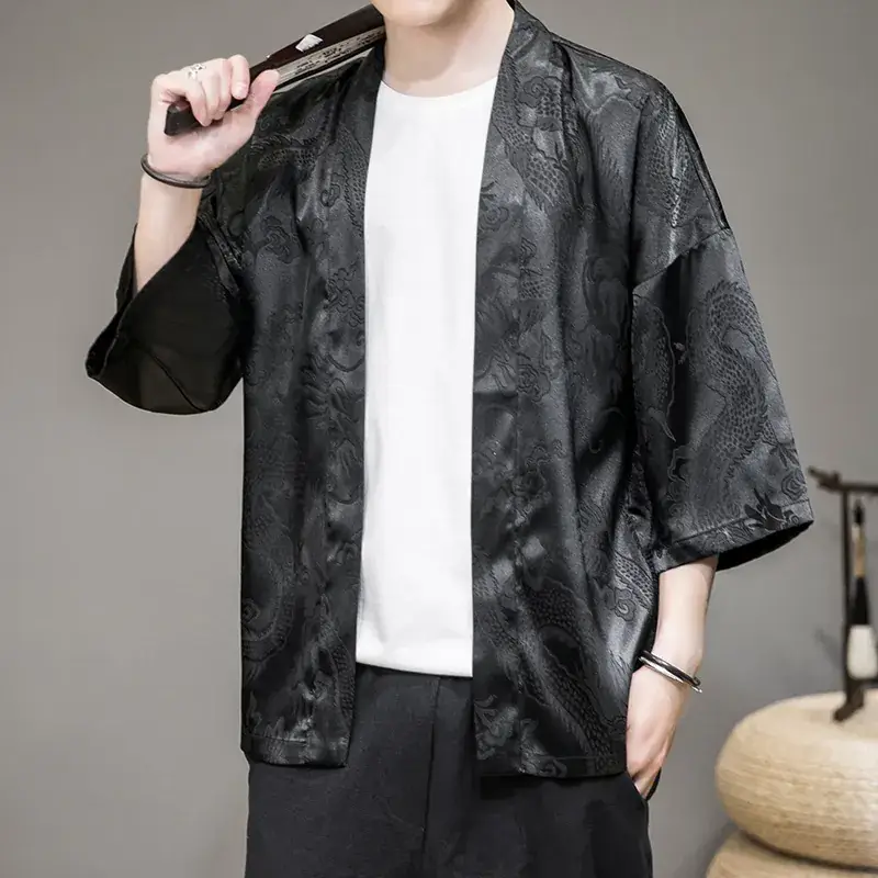 White Dragon Jacquard Cardigan 880
