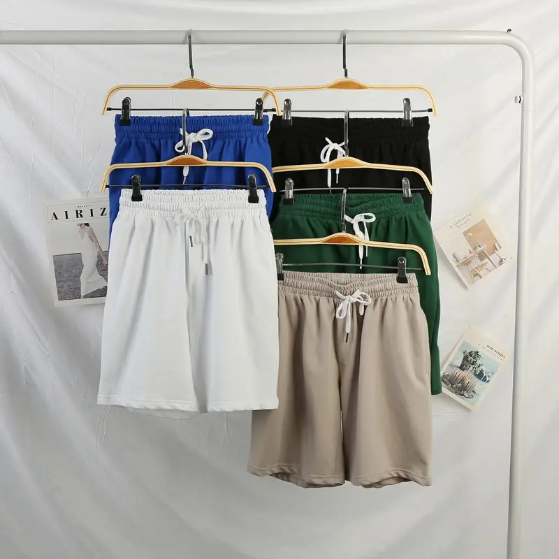 Men's Beige Loose Drawstring Shorts Summer Casual - Image 7