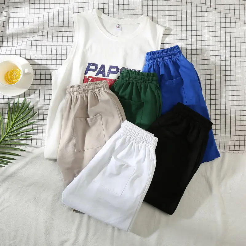 Men's Beige Loose Drawstring Shorts Summer Casual - Image 8