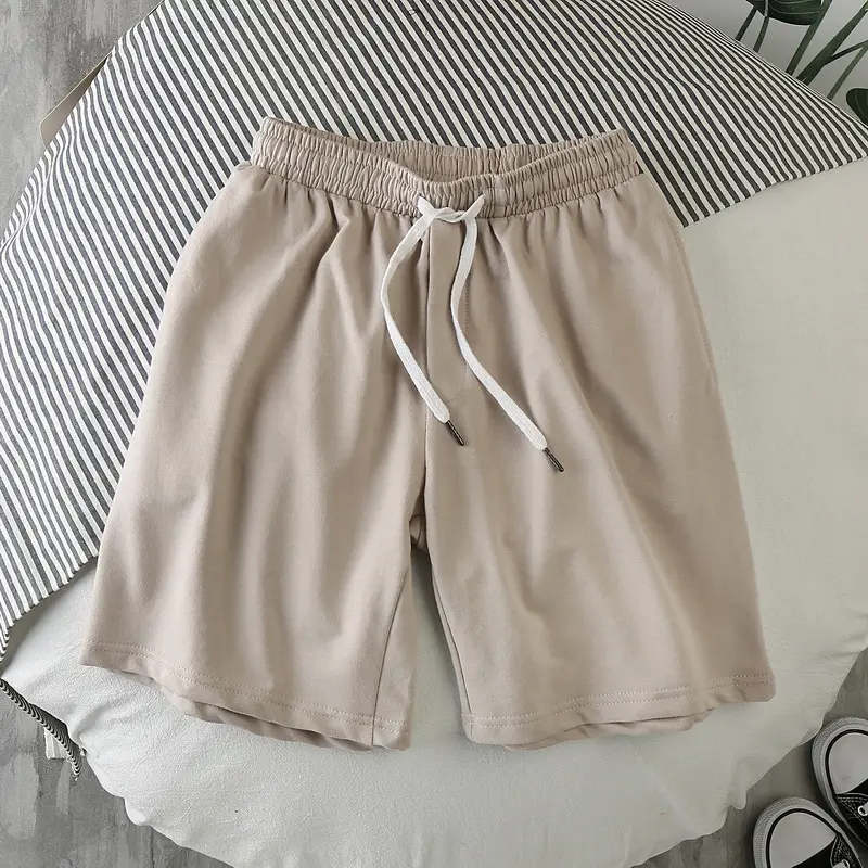 Men's Beige Loose Drawstring Shorts Summer Casual - Image 2