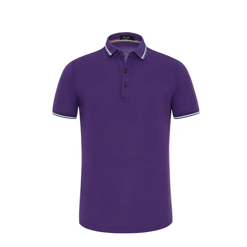 Light Blue Polo Shirt with Logo Print & Embroidered Collar - Image 2