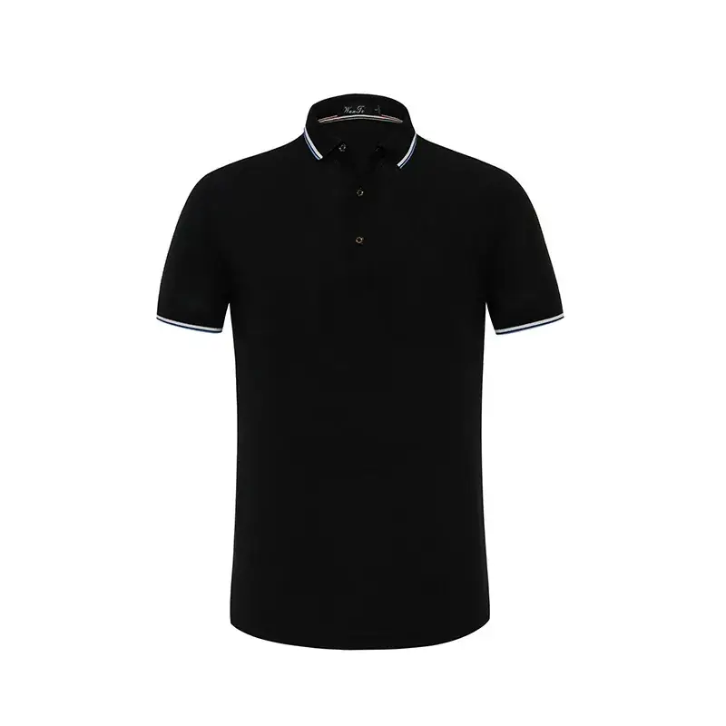 Light Blue Polo Shirt with Logo Print & Embroidered Collar - Image 3