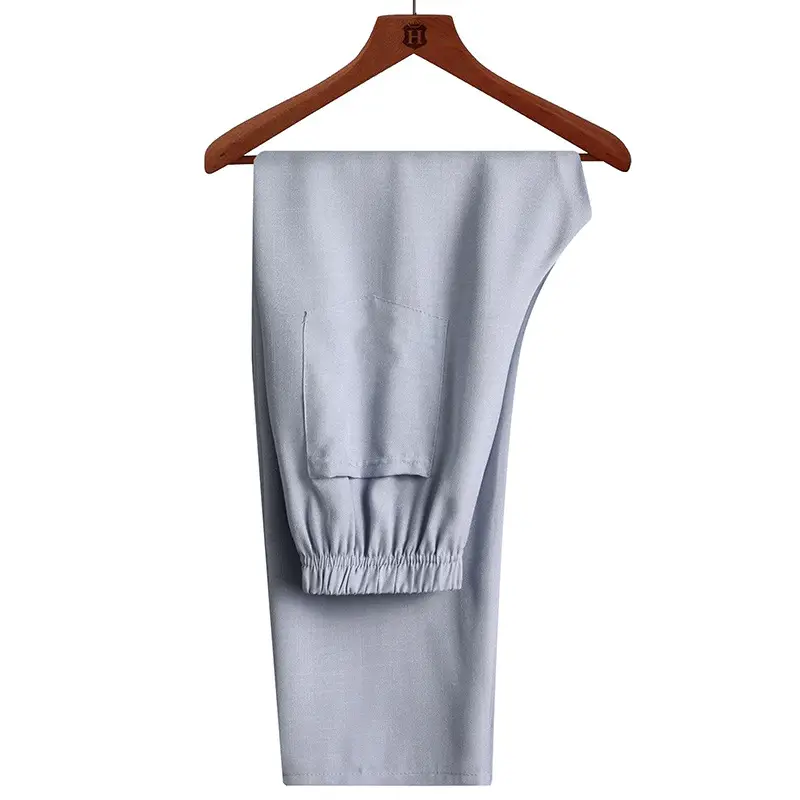 Men's Chinese Style Cotton Linen Suit Cream - Image 7