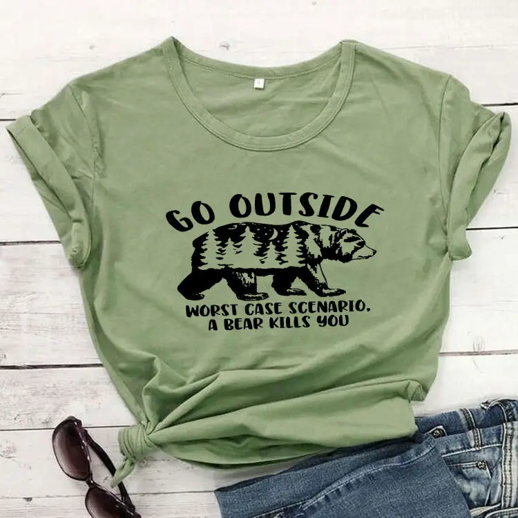 Pink Go Outside Bear Killer T-Shirt Short Sleeve - Image 4