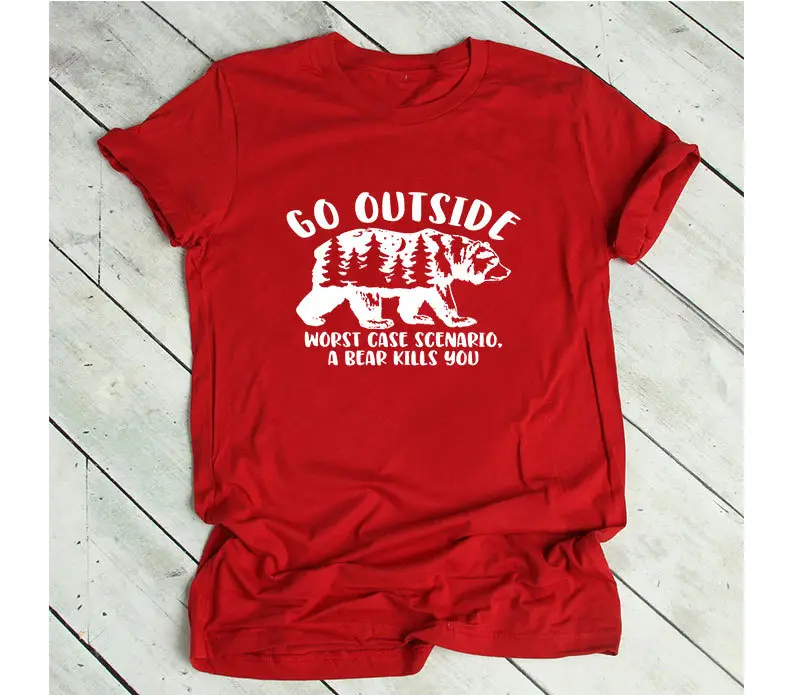 Pink Go Outside Bear Killer T-Shirt Short Sleeve - Image 9