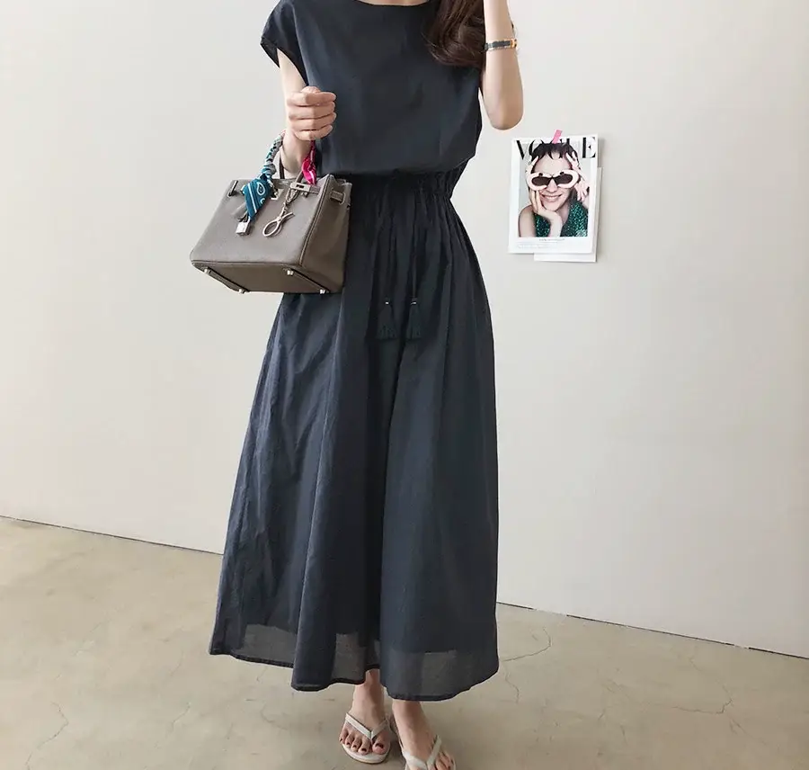 Cotton Linen Swing Dress 2023 Summer Large — feature 12