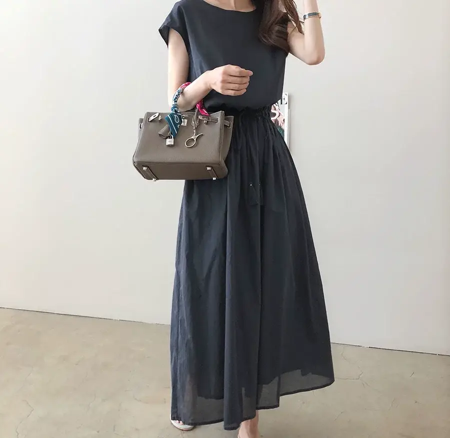Cotton Linen Swing Dress 2023 Summer Large — feature 15