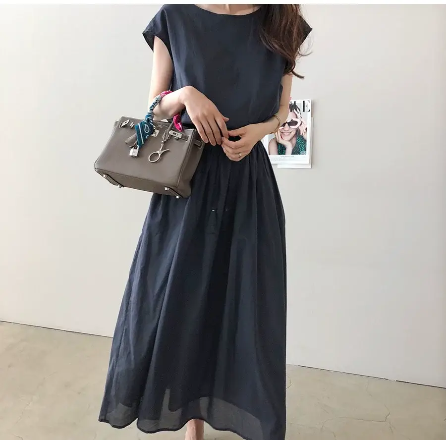 Cotton Linen Swing Dress 2023 Summer Large — feature 16