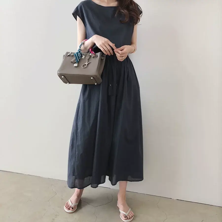 Cotton Linen Swing Dress 2023 Summer Large — feature 18