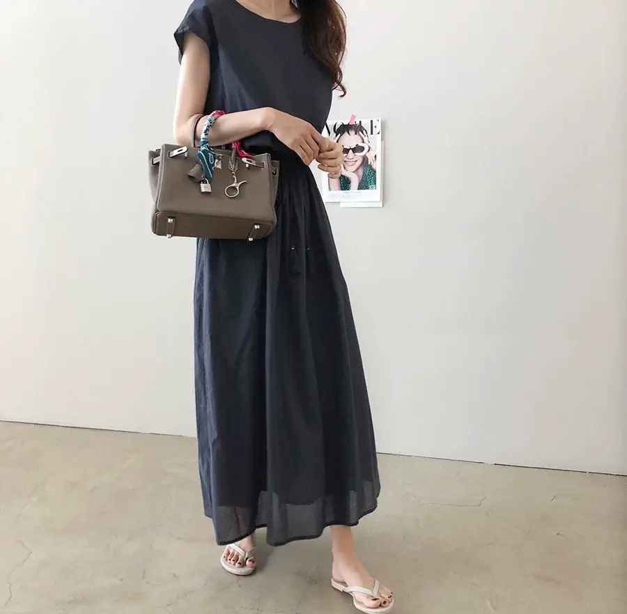 Cotton Linen Swing Dress 2023 Summer Large — feature 19