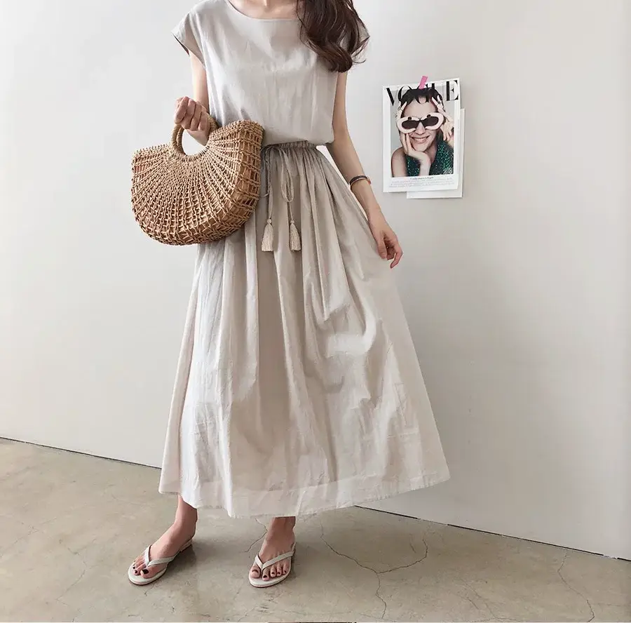 Cotton Linen Swing Dress 2023 Summer Large — feature 3