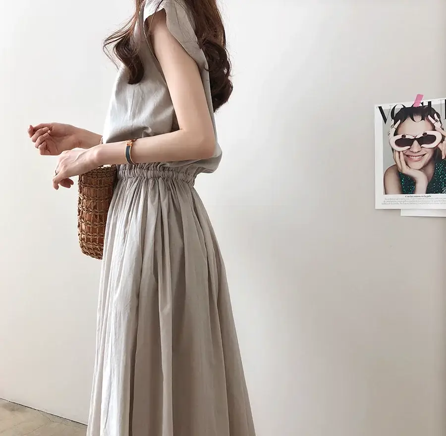 Cotton Linen Swing Dress 2023 Summer Large — feature 4