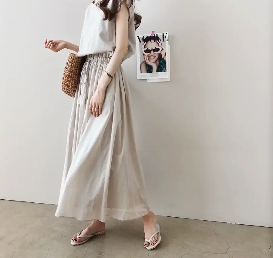 Cotton Linen Swing Dress 2023 Summer Large — feature 6