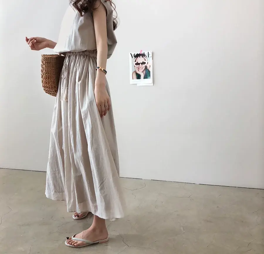Cotton Linen Swing Dress 2023 Summer Large — feature 9