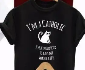 I'm a Catholic Foreign Trade T-Shirt White Black Blue Grey - Image 2