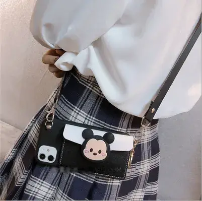 Apple 15 Phone Case Cartoon Coin Purse Crossbody Lanyard 17 Card Holder 8P 15 Card Case - Image 6
