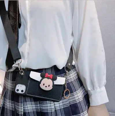 Apple 15 Phone Case Cartoon Coin Purse Crossbody Lanyard 17 Card Holder 8P 15 Card Case - Image 7