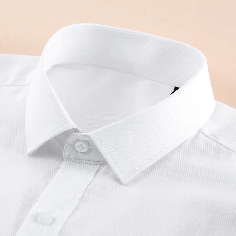 Men's White Long Sleeve Shirts Business Formal High Cotton - Image 19