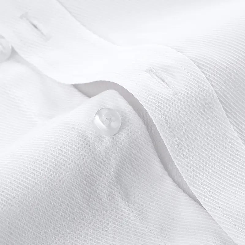 Men's White Long Sleeve Shirts Business Formal High Cotton - Image 20