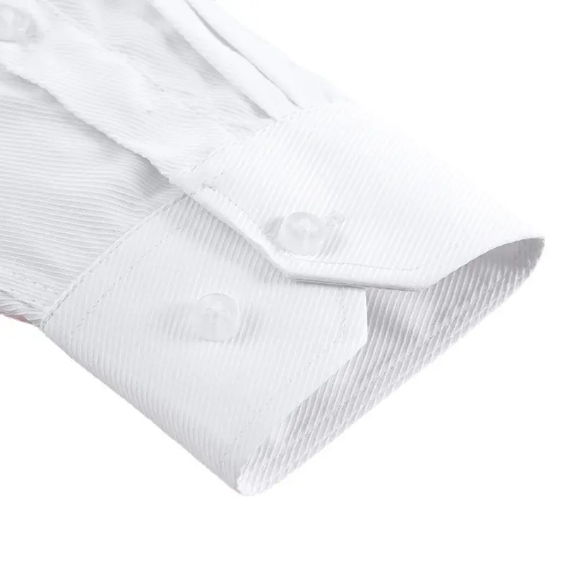 Men's White Long Sleeve Shirts Business Formal High Cotton - Image 21