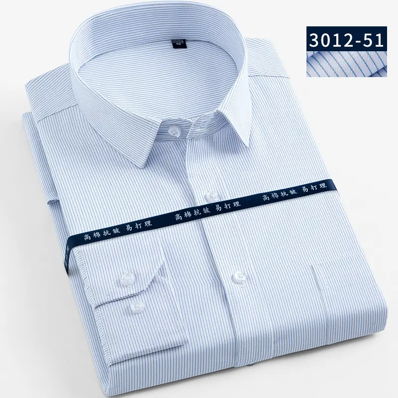 Men's White Long Sleeve Shirts Business Formal High Cotton - Image 13