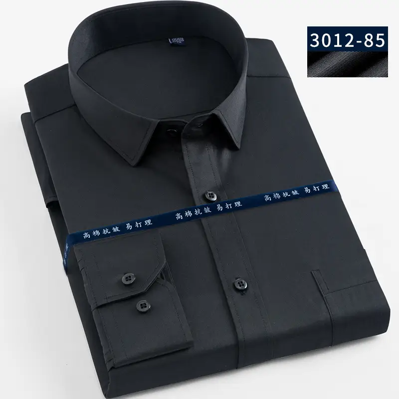 Men's White Long Sleeve Shirts Business Formal High Cotton - Image 15