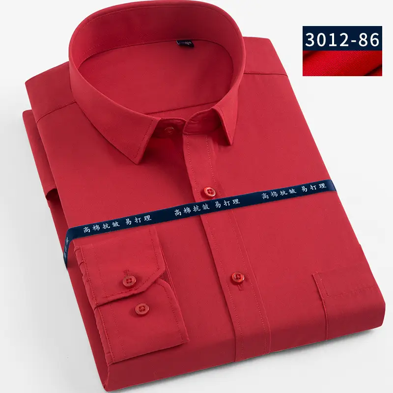 Men's White Long Sleeve Shirts Business Formal High Cotton - Image 16