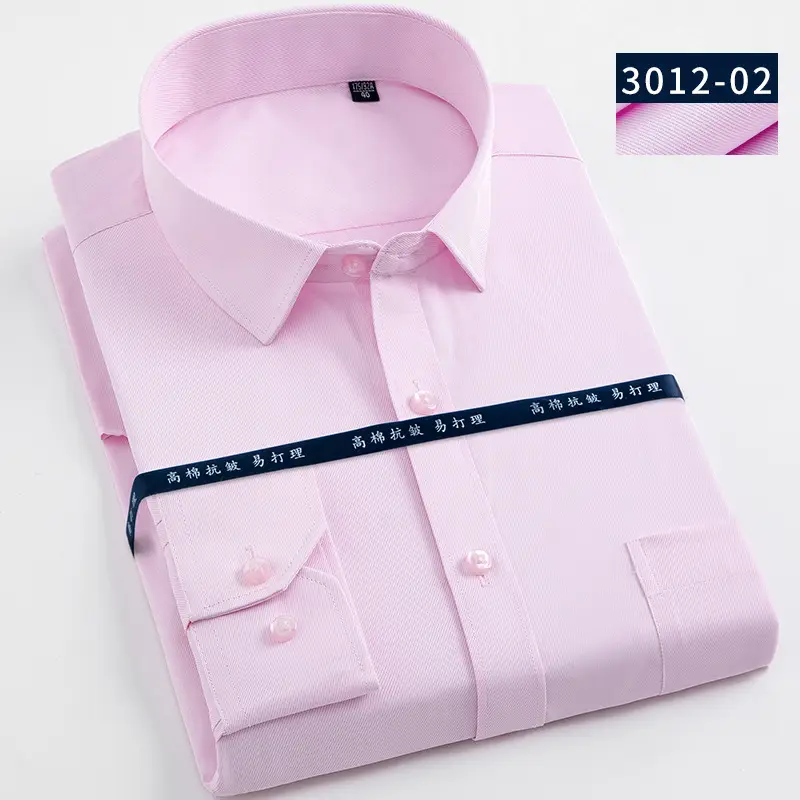 Men's White Long Sleeve Shirts Business Formal High Cotton - Image 2