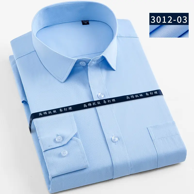 Men's White Long Sleeve Shirts Business Formal High Cotton - Image 3
