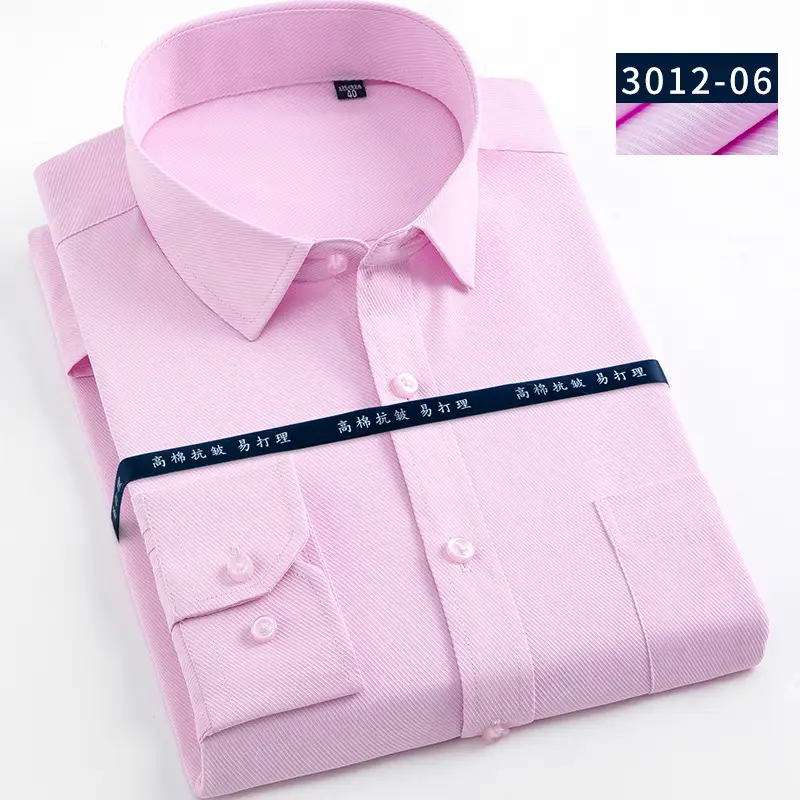 Men's White Long Sleeve Shirts Business Formal High Cotton - Image 5