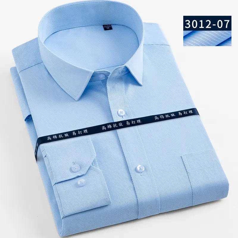 Men's White Long Sleeve Shirts Business Formal High Cotton - Image 6