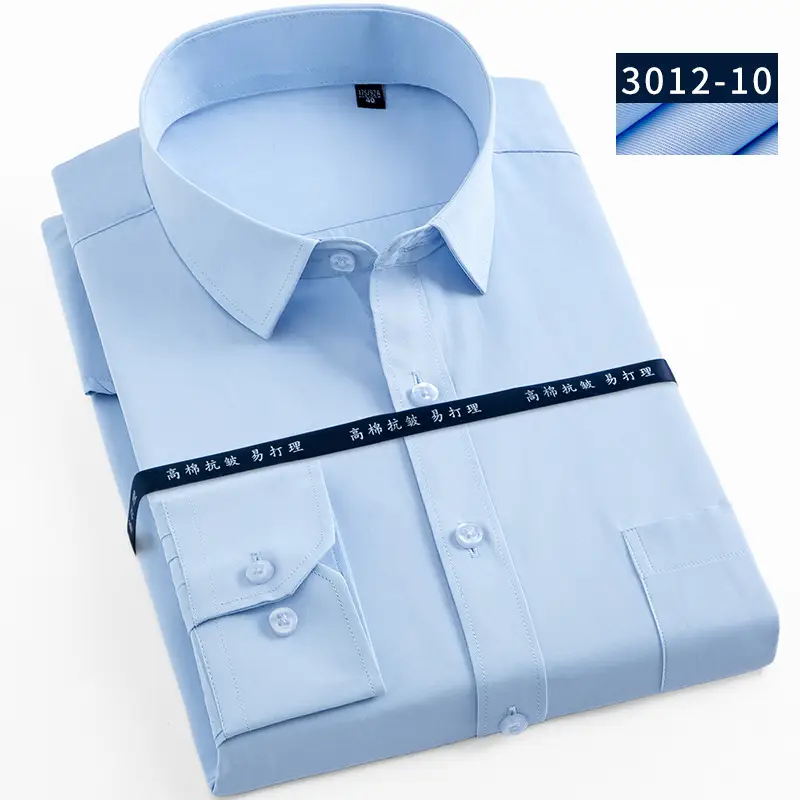 Men's White Long Sleeve Shirts Business Formal High Cotton - Image 9