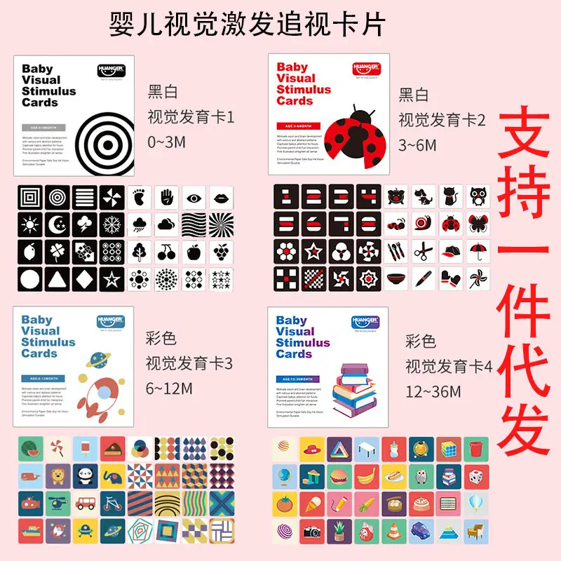 Baby Visual Stimulation Card 0-3 Months Cognitive Puzzle