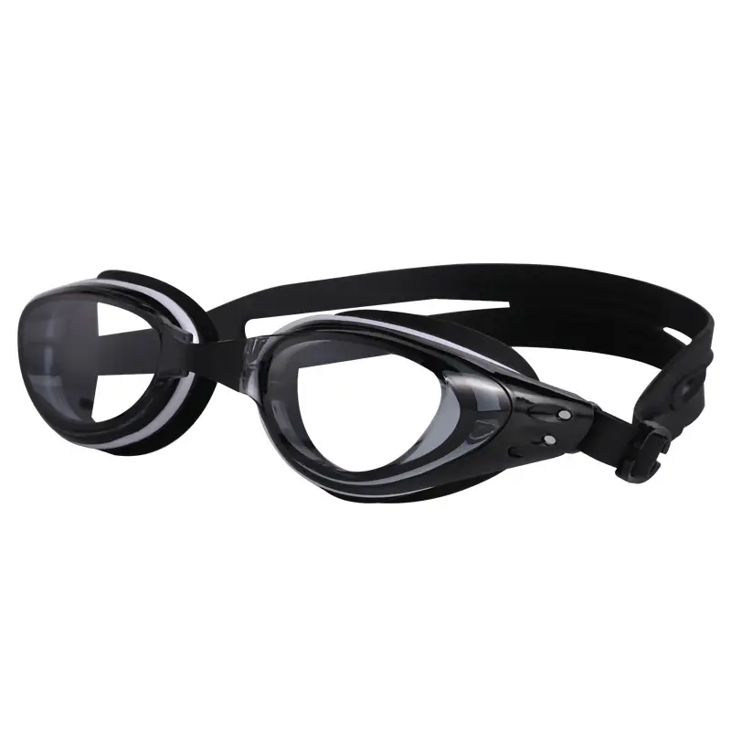 New Swimming Goggles Waterproof and Anti-Fog High-Definition Women's Myopia Swimming Cap Set Men's Adult Mid-Frame Diving Equipment Swimming Goggles
