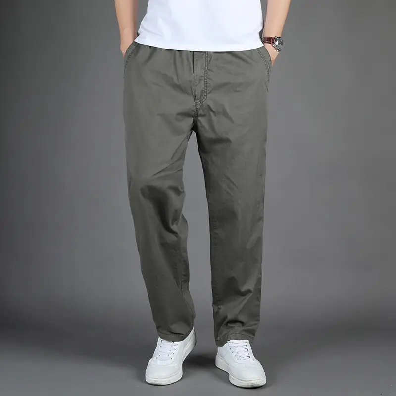 Men's Washed Crane Pants Large Size Pure Cotton - Image 6