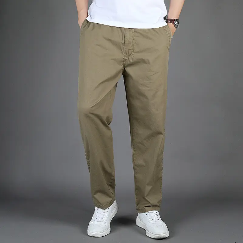 Men's Washed Crane Pants Large Size Pure Cotton - Image 8