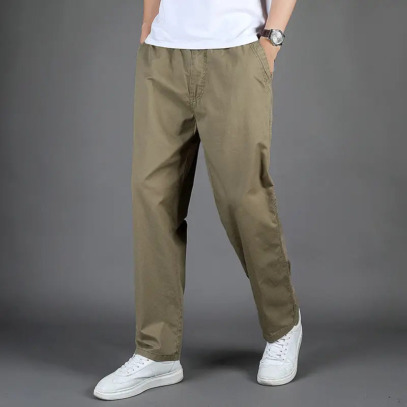 Men's Washed Crane Pants Large Size Pure Cotton - Image 2