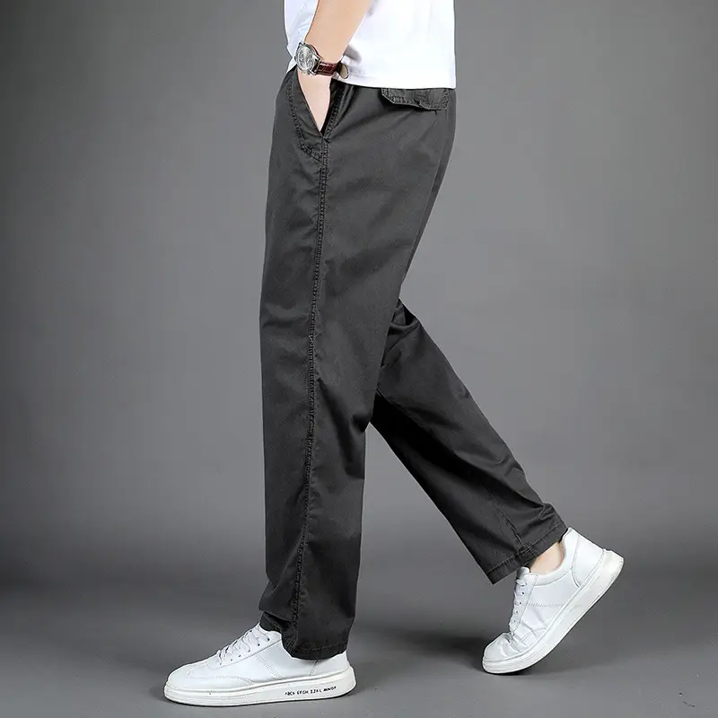 Men's Washed Crane Pants Large Size Pure Cotton - Image 3