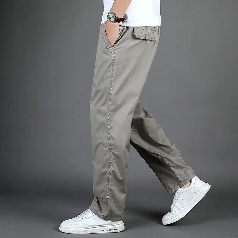 Men's Washed Crane Pants Large Size Pure Cotton - Image 4
