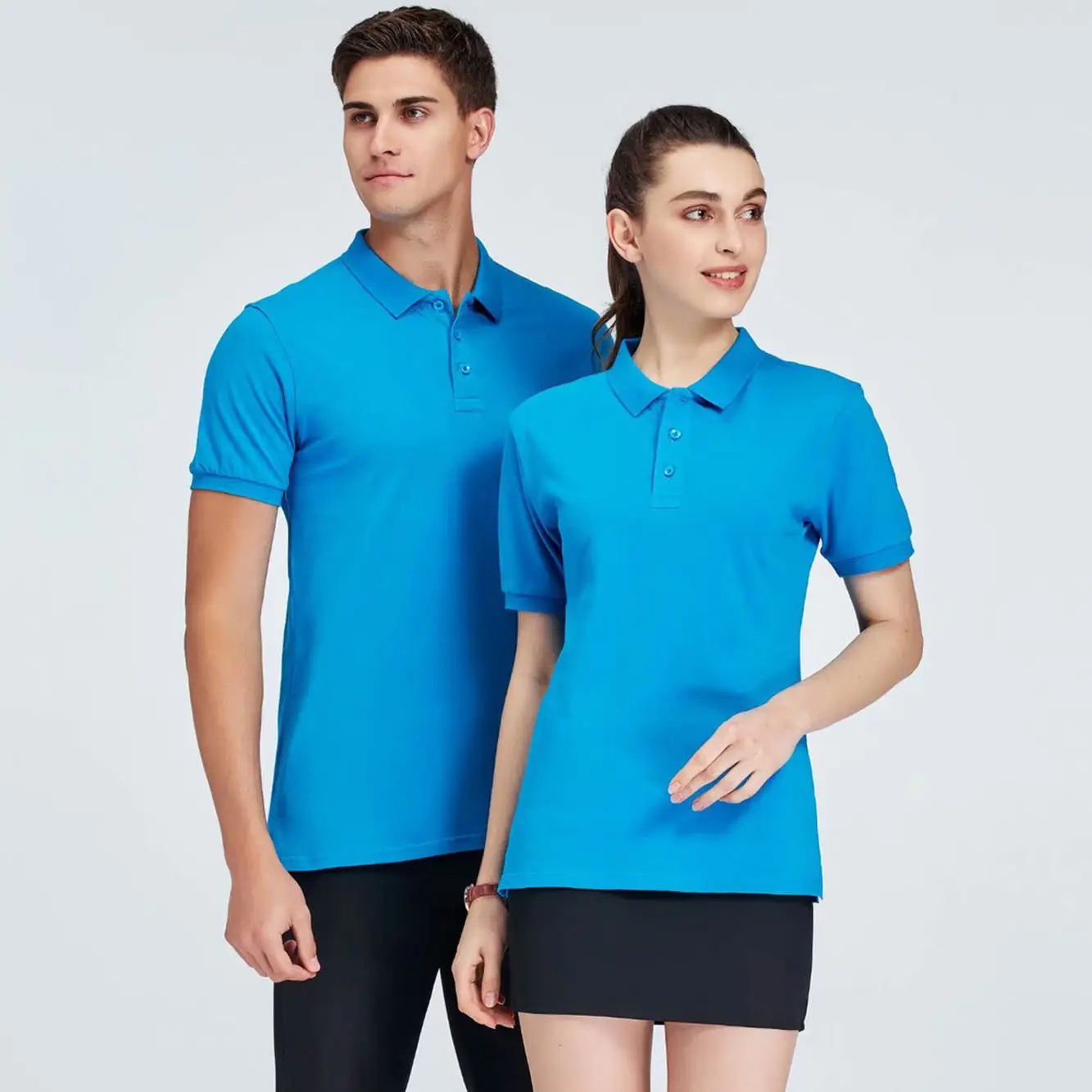 Cotton Polo T-Shirt for Men Women White Short Sleeve - Image 7