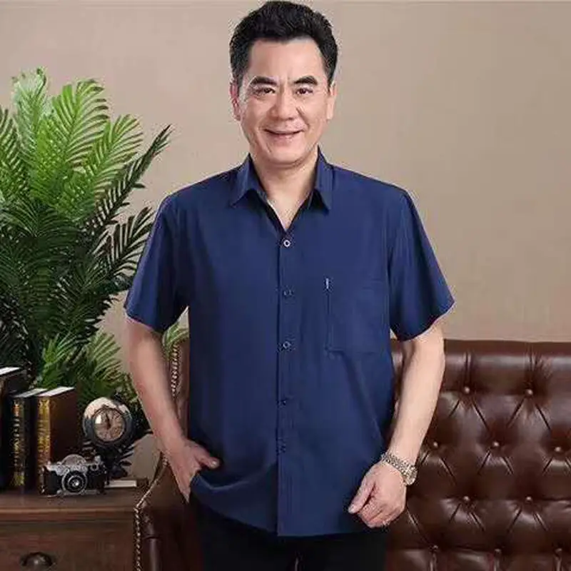 2025 Men's White Thin Shirts for Aged 40-50 - Image 3