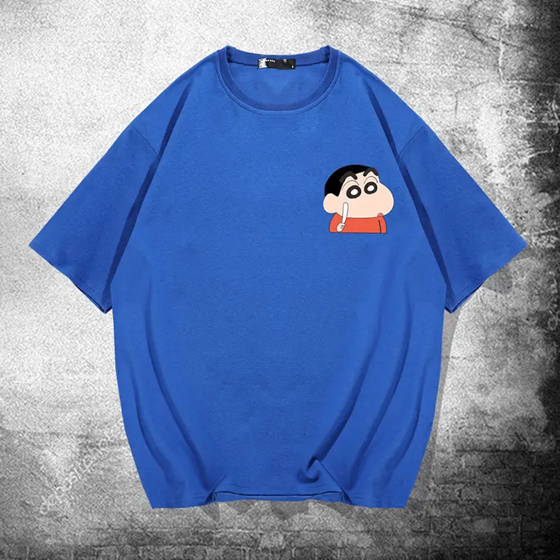 Men's White Shin New Cartoon T-Shirt with Cute Design