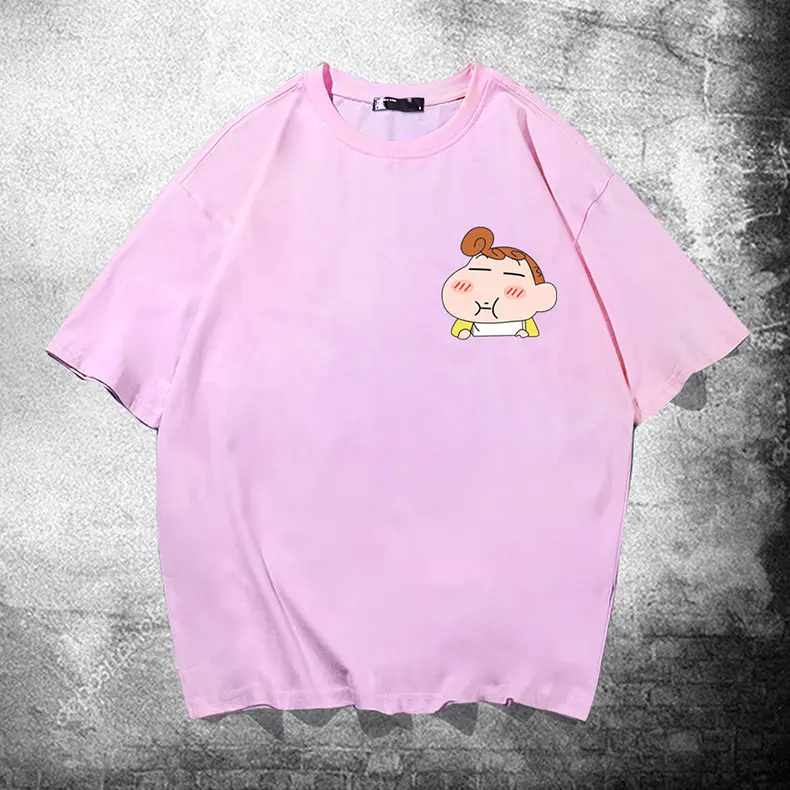Men's White Shin New Cartoon T-Shirt with Cute Design
