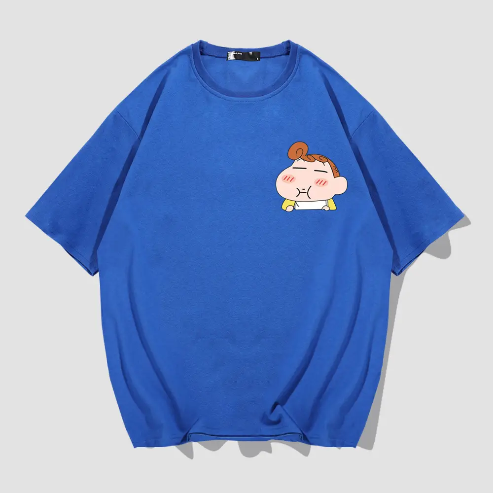 Men's White Shin New Cartoon T-Shirt with Cute Design
