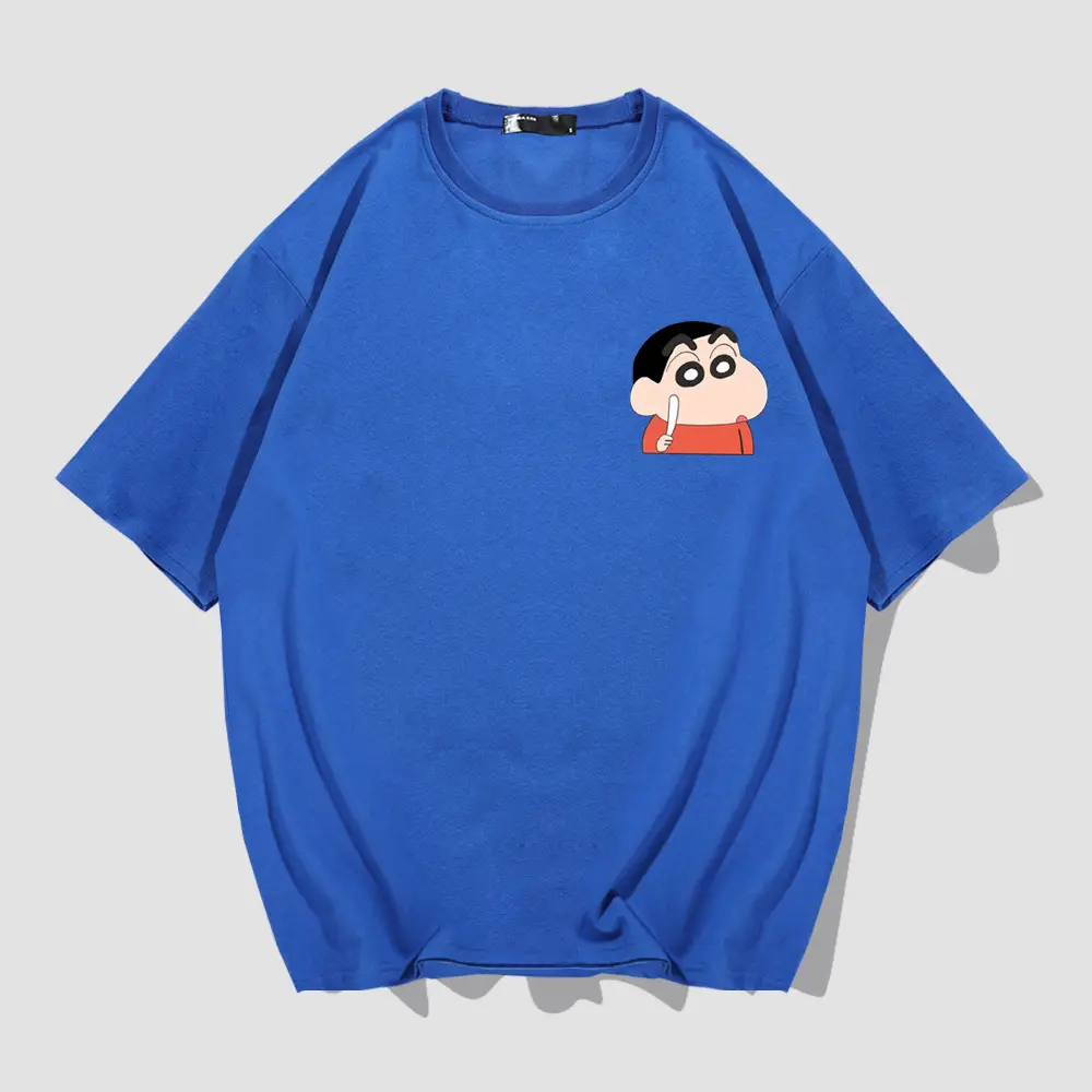 Men's White Shin New Cartoon T-Shirt with Cute Design